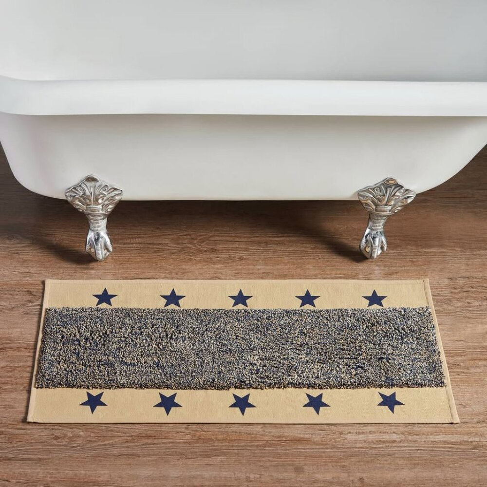 New Star Bath mat in Navy and Tan